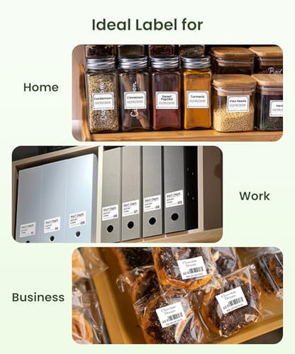 Phomemo M110 Labels, Label Maker Waterproof Labels, 1.57"x1.18" (40x30mm) Multi-Purpose Square Self-Adhesive Compatible for Phomemo M110/M100/M250/M221 Label Printer, 230 Pcs/Roll, Black on White - size: 1.57"x1.18", style: 1 Roll