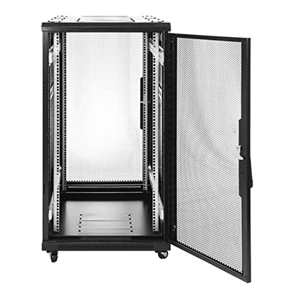 Aeons 22U Professional Network Server Rack Cabinet Enclosure 1000mm 39.5" Deep Computer Electronics Data Equipment Rack Vented Door Server-Depth Black (Pre-Assembled) - style: 22U-44"D-24"W [Vented]