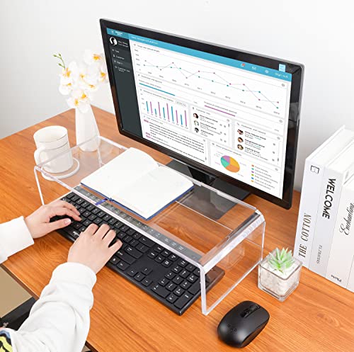 Anti-Cat keyboard cover, laptop keyboard covers cat proof, clear keyboard protector, PC Desk Stand for Keyboard Storage acrylic Monitor Stand Riser and Laptop Stand Riser (20"/7.1"/4.8")