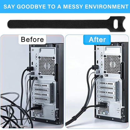 100pcs Reusable Cable Ties - Hook and Loop Straps for Cable Management - Adjustable Cord Organizer & Wire Ties for Electronics, Home, Office & Desk - 4 Sizes (8/6/5/4 Inch) - style: 8+6+5+4 Inch