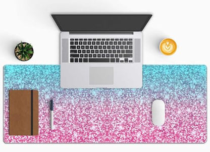 Pink Glitter Pattern Mouse Pad (31.5 × 11.8 × 0.12 inch) Extended Large Mouse Mat Desk Pad, Stitched Edges Mousepad,Non-Slip Rubber Base,Gaming Mouse Pad XL - color: Pink Glitter Pattern