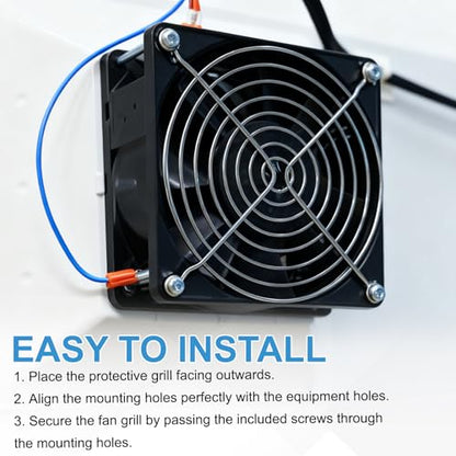 PATIKIL 80mm Fan Finger Grill, 12 Pcs Metal Ventilation Grill Guard Cover with Screws for Industry Workshop Computer Household Refrigerators Air Conditioning, Silver - size: 80mm