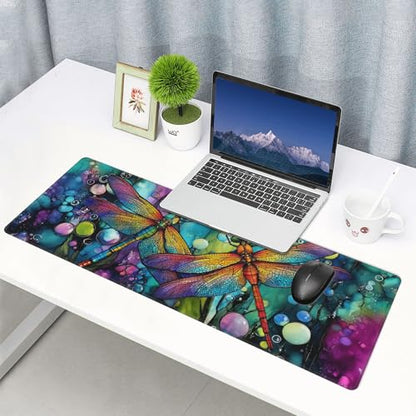 Dragonfly Mouse Pad Extended Large Gaming Mouse Pad XL Stitched Edges for Gamer Home Office 31.5 X 11.8 Inch - color: Dragonfly 11