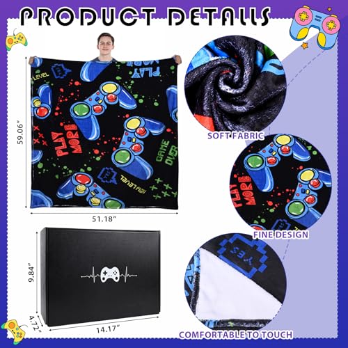 VAIPI Gamer Gifts for Men, Cool Gaming Stuff Gifts with Gaming Throw Blanket 20 oz Tumbler Hat Socks Keychain Fathers Day Gift Ideas for Game Lovers, Men, Dad, Teen, Boyfriend, Teenage Boys