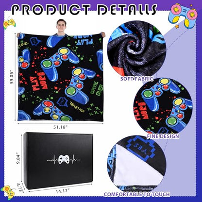VAIPI Gamer Gifts for Men, Cool Gaming Stuff Gifts with Gaming Throw Blanket 20 oz Tumbler Hat Socks Keychain Fathers Day Gift Ideas for Game Lovers, Men, Dad, Teen, Boyfriend, Teenage Boys