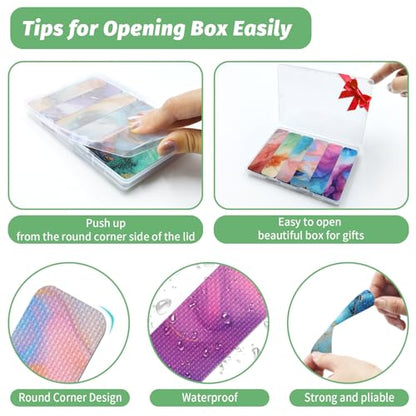 72 Pieces Anxiety Sensory Stickers with Storage Box - Sensory Stickers 2 Textured Surface - Fidget Strips for Office Desk Adult Stress (Marble) - style: Marble Style
