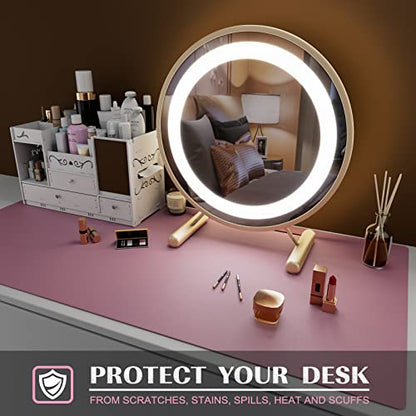 K KNODEL Small Office Leather Desk Mat, Mouse and Keyboard Pad, Computer and Laptop Mat, Desktop Protector and Cover, Writing Pad and Blotter (23.6"x13.8", Purple) - color: Purple, size: 23.6" x 13.8"