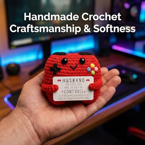 Handcrafted Crochet Game Controller Gift, Unique Husband Birthday Present, Custom for Him, Thoughtful Gaming Plushie for Men - style: for Husband