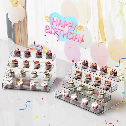 Acrylic 4-Tier Display Stand, Organizer, Storage Rack, Perfume, Spice, Figure, Cupcake, Card Display Stand, 12.2"x8.38"x6.22"