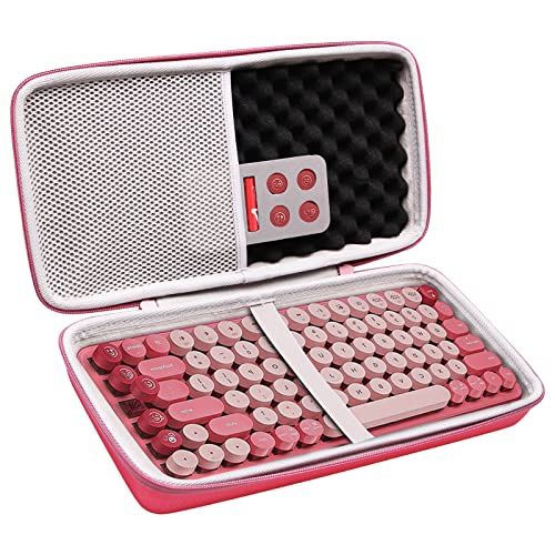 LTGEM Case Compatible with Logitech POP ICON Combo Bluetooth Keyboard and Mouse Combo, Office Travel Carrying Storage Bag - Rose+Gray(Case Only) - color: Rosy
