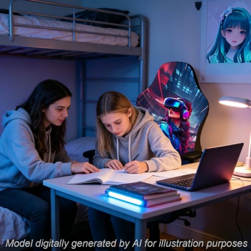 Gaming Chair Covers, 3D Printing Stretchable Soft Non-Slip Easy to Install Gamer Chair Cover with Armrest Cover(No Chair)(D) - color: D