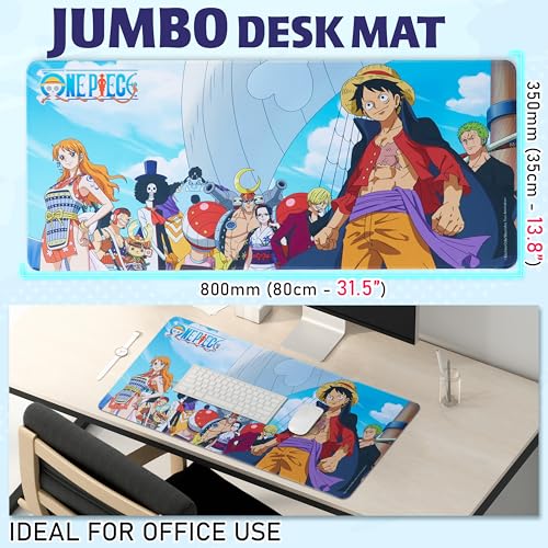 One Piece Gaming Desk Mat for Teens, Adults, 31.5 x 13.8” Non-Slip Surface, Anime Mouse Pad, Desk Decor, Gaming Mousepad, Gifts for Gamers (Multi One Piece) - color: Multi One Piece