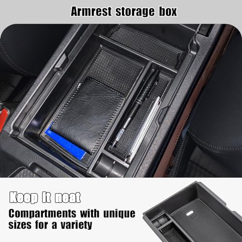 2PCS Center Console Organizer Tray and Armrest Storage Box Compatible with 2026 2025 2024 2023 Honda CRV Accessories Insert Secondary Storage Box with ABS Material - size: 2 Pcs Center Console Organizer