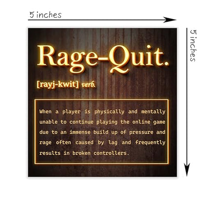 Gaming Accessories for Game Room, ‘Rage-Quit’ Wood Box Sign Decor, Gifts for Video Gamer, Boys & Girls, Men and Women, Gamer Room Decorations, Birthday Gifts, Gaming desk decor, Christmas Gifts. (008)