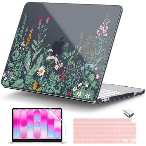 DONGKE Compatible with MacBook Neo 13 Inch Case 2026 A3404 A18 Pro chip & Touch ID, Plastic Hard Shell with Keyboard Cover, Screen Protector & Dust Plugs, Garden Floral - color: Garden Floral
