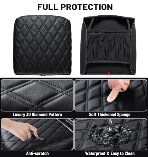 Center Console Armrest Cover for Chevy Chevrolet Silverado/GMC Sierra 2019-2026, Tahoe & Suburban & Yukon 2021-2026, PU Leather Middle Console Cover Protector Pad, Truck Interior Accessories - style: Bucket Seat 2019+