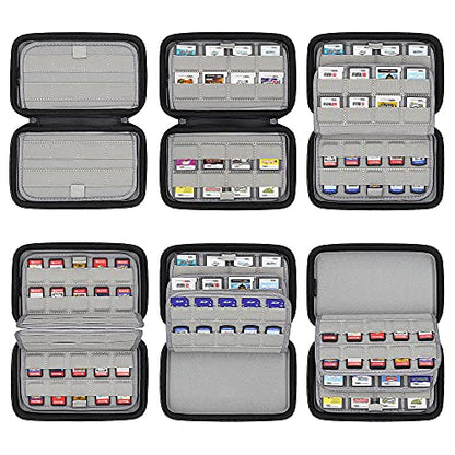 sisma 72 Game Case Compatible with Nintendo Game Cartridges Fits 40 Switch Games & 32 DS 3DS Games, Game Card Holders Organizer Storage Bag - color: Black 40+32 Slots