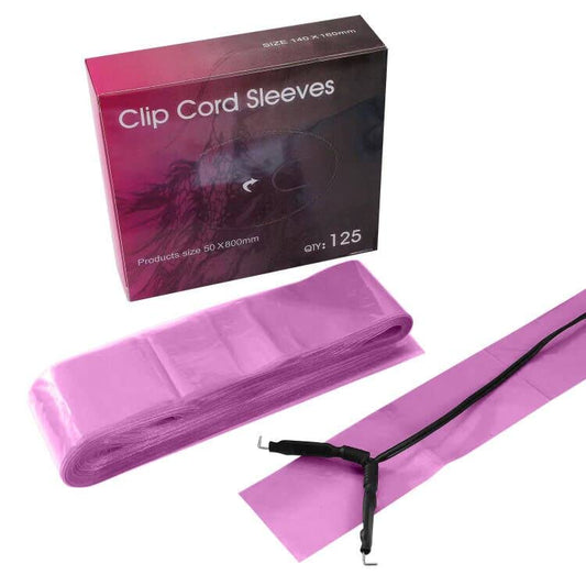 125PCS Clip Cord Sleeves,Disposable Hygiene Clip Cord Covers for Tattoo,Tattoo Machine Bags Tattoo Machine Gun Accessories Tattoo Supplies(Pink) - color: Pink