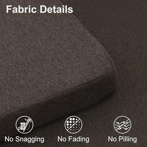 Shinnwa Dining Chair Cushions, Non-Slip Kitchen Chair Cushions with Ties and Machine Washable Cover, 17 x 16.5 x 2in, Dark Brown - color: Dark Brown