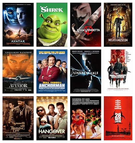 ArtDirect GalleryPack Wall Art – 12 Unframed 8x12 Movie Poster Prints 2000s Variety Pack, Collectible Décor for Home or Office - color: 2000's Movie Pack
