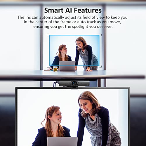 NexiGo Iris, 4K AI Webcam with 1/1.8" Sony_Sensor, Onboard Flash Memory, HDR, PiP, DSLR-Style Control, Auto Framing/Tracking with Flexible FOV, Noise-Canceling Mics, for Zoom/Teams/OBS and More - style: 4K Webcam with Large Sensor