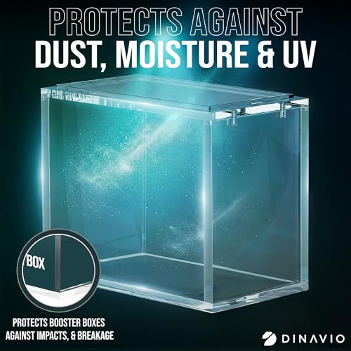 Dinavio Crafthouse One Piece Booster Box Acrylic Display Case Stackable - UV Protection with N52 Strong Magnets - Clear TCG Protector - Compatible with English One Piece OP-04 to OP-16 Booster Box - size: Fits English OP-04 to OP-14