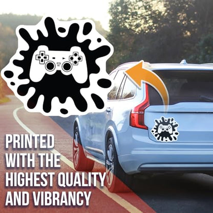 Video Game Controller Sticker - Gaming Decal for Laptops and Water Bottles - Gamer Gift - Cool Gamepad Sticker - Geeky Decor - 5" Vinyl Sticker - Durable Design for Cars Laptops W AAS1234