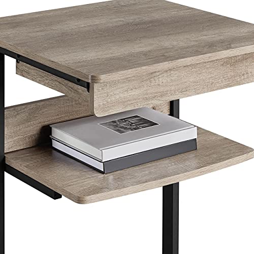 Yaheetech Rolling Computer Desk with Drawer & Keyboard Tray, Mobile Laptop Desk Cart Standing Computer Workstation for Home Office, Gray - color: Grey