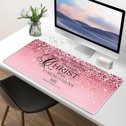 Large Desk Mat Extended Mouse Pad, Pink Cute Mousepad Desk Pad,Waterproof Durable Non-Slip Rubber Base Gaming Mousepad Desk Mat for Office/Home/Desktop,Pink Mouse Pad for Women - color: P2