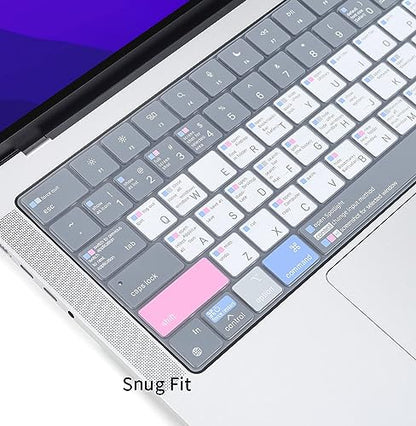 CaseBuy MacBook Air M4 Keyboard Cover Shortcuts for 2026-2022 MacBook Air 13.6 inch with Apple M5 M4 M3 M2 Chip A3449 A3240 A3113 A2681 & MacBook Neo 13“ MacOS Shortcut Hot Keys Keyboard Protector - size: MacBook Air 13" (2022+)