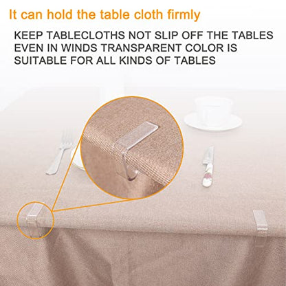 48 Pieces Transparent Clear Tablecloth Clips, Plastic Table Cloth Clips，Windproof Table Cover Holder Clamps，Table Cloth Holder for Christmas Home Wedding Party Indoor Outdoor Camping Picnic (Small) - size: Small