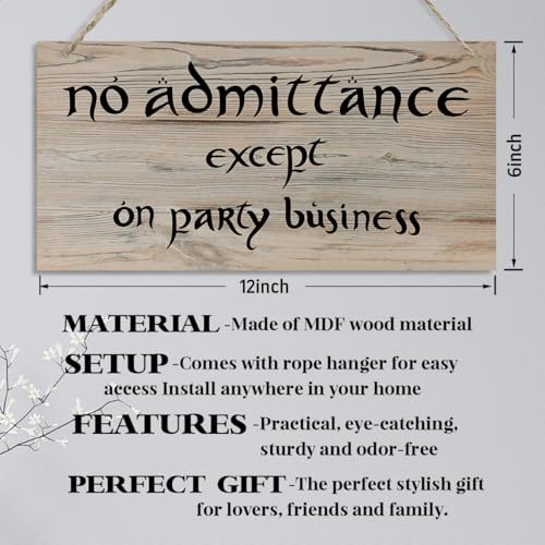 No Admittance Except on Party Business Sign, Decorative Hanging Wall Plaque Wood Sign, Funny Wood Sign for Home Party Decor, Club, Home Bar, Farmhouse Door Sign A - color: Color 02