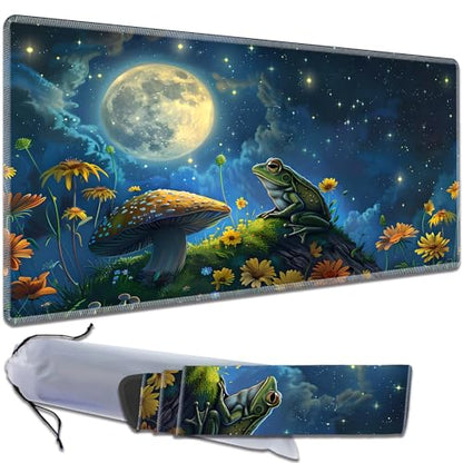 MTG Playmat, Smooth Surface Game Play Pad MTG TCG 24 x 14 inch with Storage Bag, Non-Slip Mouse Pad Card Fighting Game, Frog Mushroom - color: Frog Mushroom
