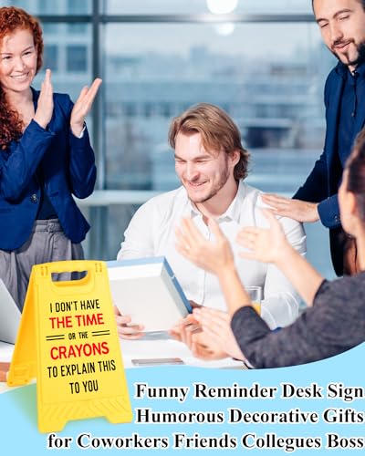 Funny Desk Shelf Decor, Don Time Crayons Explain Mini Desk Sign | Don Time Crayons Explain Sign, Funny Shelf Sign, Home Office Decor, Mini Desk Sign - style: Don't Have the Time