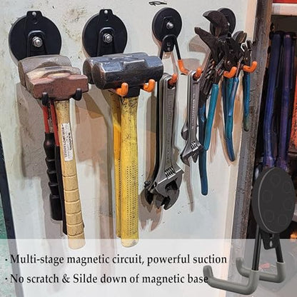 ULIBERMAGNET Heavy Duty Magnetic Hooks,Strong Large Magnet Hooks for Power Drill,Garden Tools, Hose,Pegboard,Garage, Workshop,2 Pack Magnetic Storage Hooks for Indoor Outdoor Hanging(Gray) - style: 2.59" Strong Medium L Gray 2PC