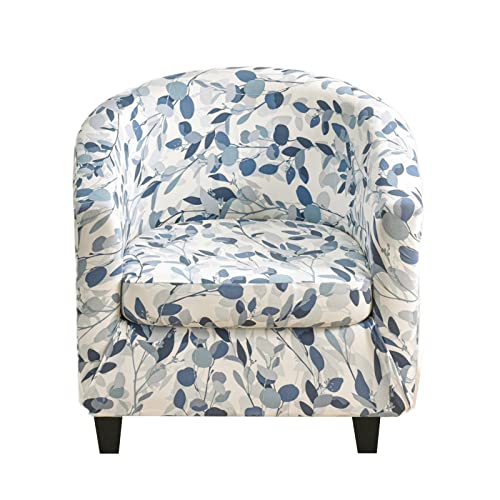 KRFOONN Club Chair Slipcover 2 Piece Stretch Printed Round Barrel Chair Covers Removable Tub Chair Slipcover with Elastic Bottom Chair Coverings Furniture Protector Cover for Living Room, A7 - color: Color A7