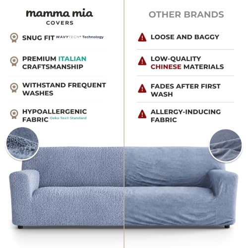 Premium Stretch Couch Covers for Sofa - Sofa Chair Cover Washable, Dogs & Pets Friendly - Elastic Polyester Loveseat Slipcovers - Non-Slip Love Seat Couch Covers - Blue (86"-120" Wide) - color: Blue, size: 86"-120" Wide