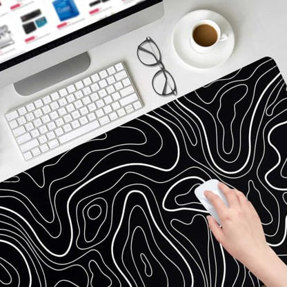 Large Mouse Pad, 31.5" × 15.7" Gaming Mousepad for Keyboard with Anti-Slip Rubber Base, Keyboard Pad XXL Modern Aesthetic Mouse Mat for Home and Office - color: D6