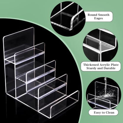Cabilock 4-Tier Clear Acrylic Display Riser, Sturdy Tiered Organizer for Perfume Makeup Jewelry, Desktop/Retail Counter Display Stand for Home & Vendor - size: 4 Tier Clear