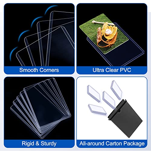 32 Count Card Sleeves Hard Plastic, Sooez 35PT Card Holder, 3" x 4" Baseball Card Protector, Rigid Card Case for Collectible Game Cards, Standard Size Trading Sports Football Cards - size: 32 Hard Sleeves