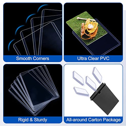 32 Count Card Sleeves Hard Plastic, Sooez 35PT Card Holder, 3" x 4" Baseball Card Protector, Rigid Card Case for Collectible Game Cards, Standard Size Trading Sports Football Cards - size: 32 Hard Sleeves