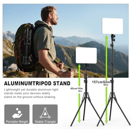 30W Upgraded Photography Lighting Kit, Anautin 1-Pack LED Video Lighting for Video Recording, 3700Lux Studio Lights with Tripod Stand for Photography, Streaming, Gaming, Podcast, Filming, Vlogging - size: 1-Pack, style: 30W Video Light