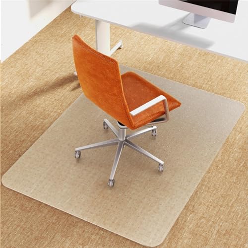 Heavy-Duty PVC Clear Chair Mat for Carpets - 36" x 48" Protects Low/Flat Pile, Non-Slip & Noise Reducing Office Mat for Rolling Chairs, Home Office & Gaming - size: 36" x 48"