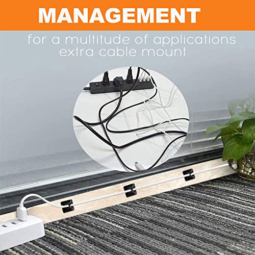 50 Pack 1.5 inch Zip Tie Adhesive Mounts Self Adhesive Cable Tie Base Holders with Multi-Purpose Tie wire clips with screw hole,Anchor stick on wire holder with 8 inch zip ties（Black） - color: 50 Pack 1.5“ Black