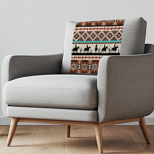 Aztec Horse Headrest Cover for Recliners Non Slip Sofa Headrest Slipcovers Breathable Chair Arm Headrest Covers Furniture Protector for Recliner Leather Sofa Couch 2 Pack - color: Aztec Horse
