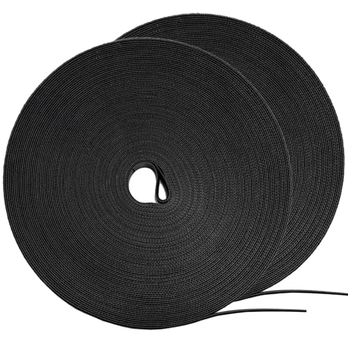 164ft x 1/2 inch Reusable Fastening Cable Ties, Hitotsu Hook and Loop Roll, Self-Gripping Bundling Strips for Cord Manage,Home, Office, Electrical Cords, Data Center, Host Room, Black, 2 Roll - color: Black, size: 1/2inch x 164ft