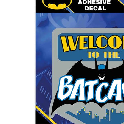 DC Comics Batman Welcome to the Batcave Adhesive Vinyl Decal - Fun Batman Sticker for Car or Laptop - color: Gray