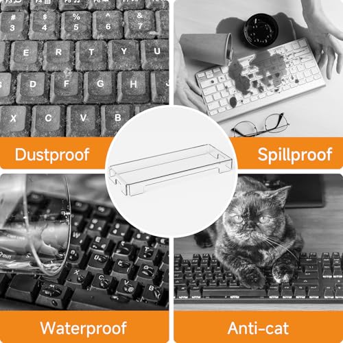 BEEGO Mechanical Computer Keyboard Cover - 2PCS Clear Acrylic Keyboard Cover Keyboard Dust Cover Mechanical Keyboard Cover Full Size Keyboard Protector - color: Clear, size: 2 PCS