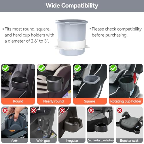 Car Seat Cup Holder Snack Tray: Travel Tray for Kids Car Seat Food Tray for Kids Travel, Toddler Carseat Eating Plate Table, Kid Road Trip Table Essentials Accessories, Grey - color: Grey