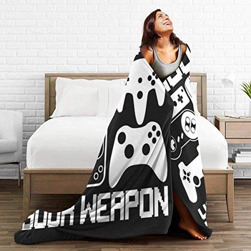 Your Weapon Gamer Gaming Gifts Blankets Ultra Soft Flannel Throw Blankets for Living Room Decor Bedroom Couch Sofa Chair Office Car 50"x40"